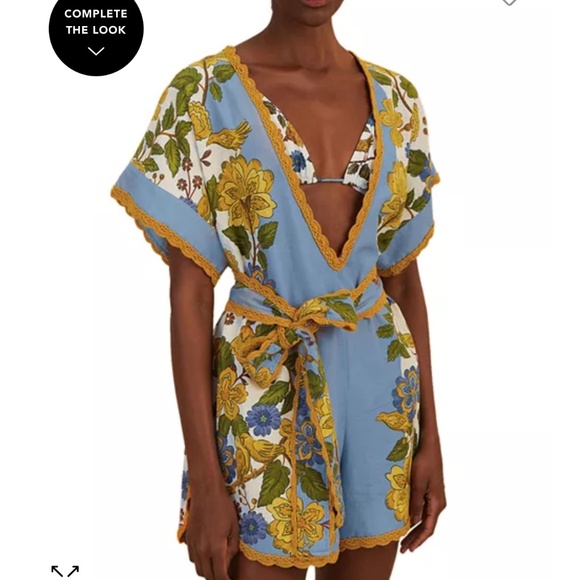 FARM Rio Garden Scarf Cover-Up Romper - Picture 2 of 9